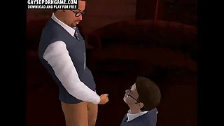 Hot 3D cartoon hunk getting his tight pest fucked